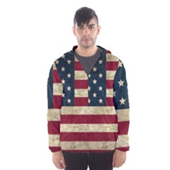 Vintage American Flag Hooded Windbreaker (men) by Valentinaart