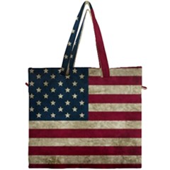 Vintage American Flag Canvas Travel Bag by Valentinaart