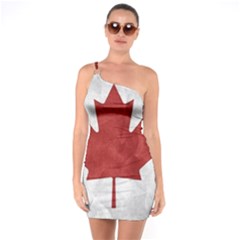 Canada Grunge Flag One Soulder Bodycon Dress by Valentinaart