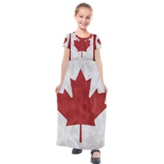 Canada Grunge Flag Kids  Short Sleeve Maxi Dress by Valentinaart