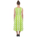 Circle Stripes Lime Green Modern Pattern Design Midi Tie-Back Chiffon Dress View2