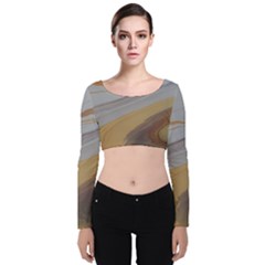 Mystic Velvet Long Sleeve Crop Top by WILLBIRDWELL