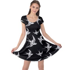 Birds Pattern Cap Sleeve Dress by Valentinaart