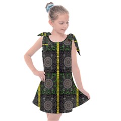 Stars And Flowers Decorative Kids  Tie Up Tunic Dress by pepitasart