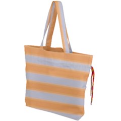 Bold Stripes Yellow Pattern Drawstring Tote Bag by BrightVibesDesign