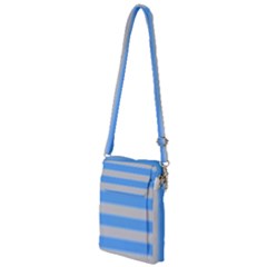 Bold Stripes Bright Blue Pattern Multi Function Travel Bag by BrightVibesDesign