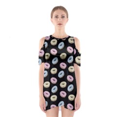 Donuts Pattern Shoulder Cutout One Piece Dress by Valentinaart