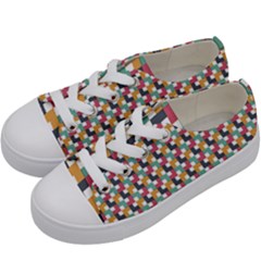 Background Abstract Geometric Kids  Low Top Canvas Sneakers by Simbadda