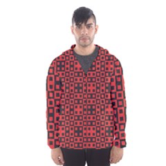 Abstract Background Red Black Hooded Windbreaker (men) by Simbadda