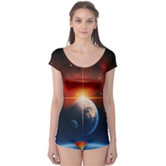 Earth Globe Planet Space Universe Boyleg Leotard  by Celenk