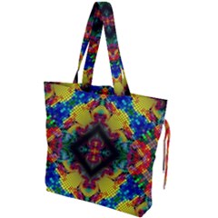 Kaleidoscope Art Pattern Ornament Drawstring Tote Bag by Celenk