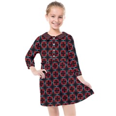 Pattern Design Artistic Decor Kids  Quarter Sleeve Shirt Dress by Celenk