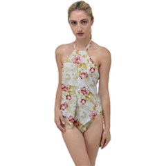 Background Pattern Flower Spring Go With The Flow One Piece Swimsuit by Celenk