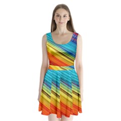 Rainbow Split Back Mini Dress  by NSGLOBALDESIGNS2