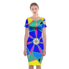 Mandala Wheel Pattern Ornament Classic Short Sleeve Midi Dress by Simbadda