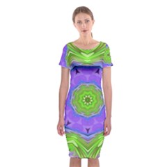 Abstract Art Colorful Classic Short Sleeve Midi Dress by Simbadda