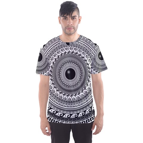 Graphic Design Round Geometric Men s Sports Mesh Tee by Simbadda