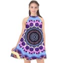 Mandala Art Design Pattern Halter Neckline Chiffon Dress  View1