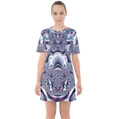 Pattern Fractal Art Artwork Design Sixties Short Sleeve Mini Dress by Simbadda