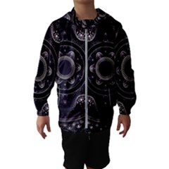 Fractal Mandala Circles Purple Hooded Windbreaker (kids) by Simbadda