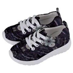 Black And White Fractal Art Artwork Design Kids  Lightweight Sports Shoes by Simbadda