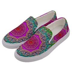 Mandala Tile Background Geometric Men s Canvas Slip Ons by Simbadda