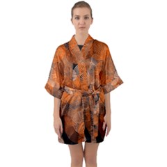 Circle Rings Abstract Optics Quarter Sleeve Kimono Robe by Simbadda