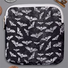 Vintage Halloween Bat Pattern Mini Square Pouch by Valentinaart