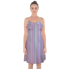 Rainbow Stripe Version 2 Ruffle Detail Chiffon Dress by dressshop