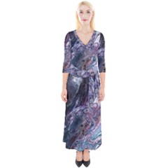 Planetary Quarter Sleeve Wrap Maxi Dress by ArtByAng