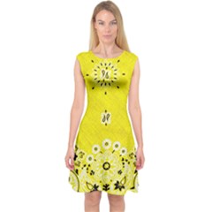 Grunge Yellow Bandana Capsleeve Midi Dress by dressshop