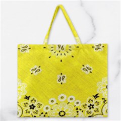 Grunge Yellow Bandana Zipper Large Tote Bag by dressshop