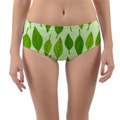 Autumn Pattern Reversible Mid-waist Bikini Bottoms by Hansue