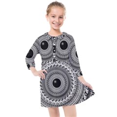 Graphic Design Round Geometric Kids  Quarter Sleeve Shirt Dress by Nexatart