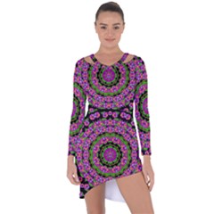 Flowers And More Floral Dancing A Power Peace Dance Asymmetric Cut-out Shift Dress by pepitasart