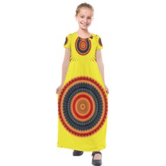 Art Decoration Wallpaper Bright Kids  Short Sleeve Maxi Dress by Nexatart