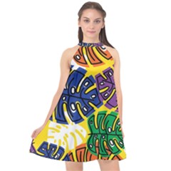 Design Decoration Decor Pattern Halter Neckline Chiffon Dress  by Nexatart