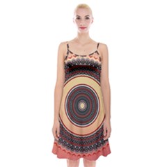 Ornamental Shape Concentric Round Spaghetti Strap Velvet Dress by Nexatart