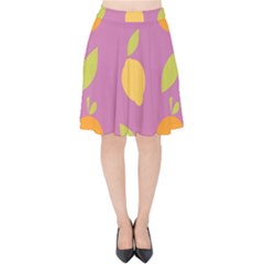 Seamlessly Pattern Fruits Fruit Velvet High Waist Skirt by Nexatart