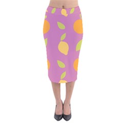 Seamlessly Pattern Fruits Fruit Velvet Midi Pencil Skirt by Nexatart