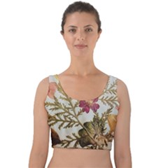 Holy Land Flowers 10 Velvet Crop Top by DeneWestUK