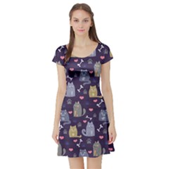 Cats N Dogs Short Sleeve Skater Dress by MuttCafe