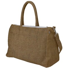 Burlap Coffee Sack Grunge Knit Look Duffel Travel Bag by dressshop