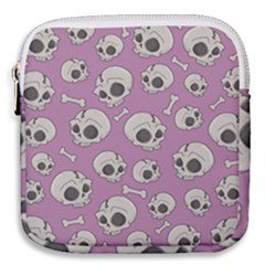 Halloween Skull Pattern Mini Square Pouch by Valentinaart