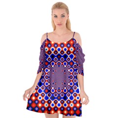 Digital Art Background Red Blue Cutout Spaghetti Strap Chiffon Dress by Sapixe