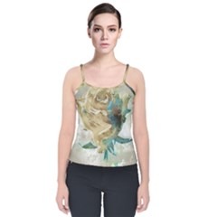 Rose Flower Petal Love Romance Velvet Spaghetti Strap Top by Sapixe