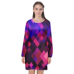 Pattern Seamless Pattern Tile Long Sleeve Chiffon Shift Dress  by Sapixe