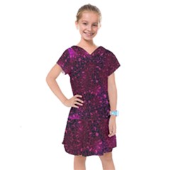 Retro Flower Pattern Design Batik Kids  Drop Waist Dress by Sapixe