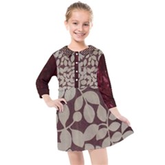 Wordsworth Red Mix Kids  Quarter Sleeve Shirt Dress by DeneWestUK