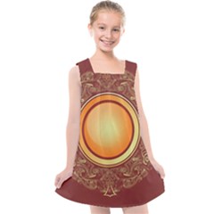 Badge Gilding Sun Red Oriental Kids  Cross Back Dress by Sapixe